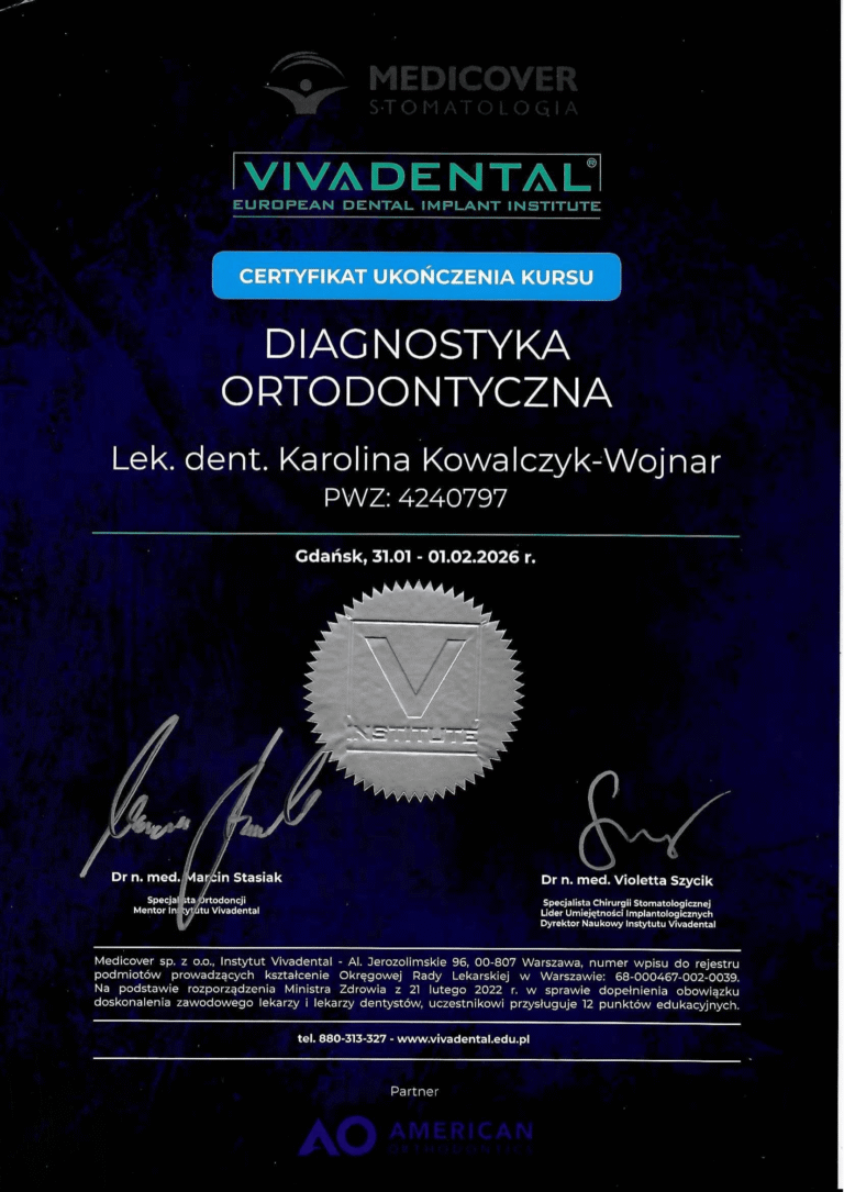 Kowalczyk-Wojnar – Diagnostyka ortodontyczna